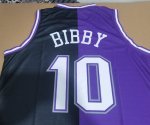 NBA 10 Mike Bibby 2001-02 Sacramento Kings split Maillot noir Violet imprimé